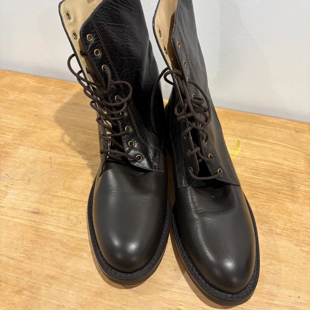 Gap Vintage Leather Lace Up Combat Boots Mens Brown Size 10.5 M 883260-02-1